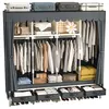 LEAIJIAFY large portable wardrobe with hanging rods and drawers