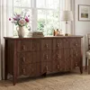 FUSUNBAO 6-drawer fluted walnut dresser