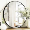 24-Inch Black Round Mirror
