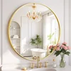 30-Inch Gold Round Vanity Mirror