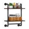 Helsin 2-Tier Industrial Pipe Floating Shelf