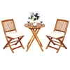 ORALNER 3-Piece Acacia Wood Folding Bistro Set