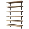 WOPITUES Wood Floating Shelves, Set of 6, Rustic Brown