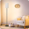 GOEBLESON 64.6in Minimalist Floor Lamp, Black/Beige