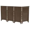 Freestanding Wicker Resin Screen Enclosure, 4-Panel
