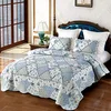 Blue Floral Patchwork Quilt Set, Full/Queen
