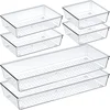 Criusia Clear Acrylic Drawer Organizers, 6-Pack