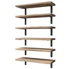 Rustic Brown Wood Floating Shelves Set of 6