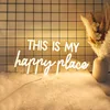 Neon LED Wall Sign, “This Is My Happy Place”