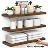 Rustic Floating Wall Shelves, Set of 3