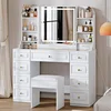 Arulvmrn 43-Inch Makeup Vanity Desk