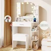 wanan Makeup Vanity Desk with Chair and Mirror