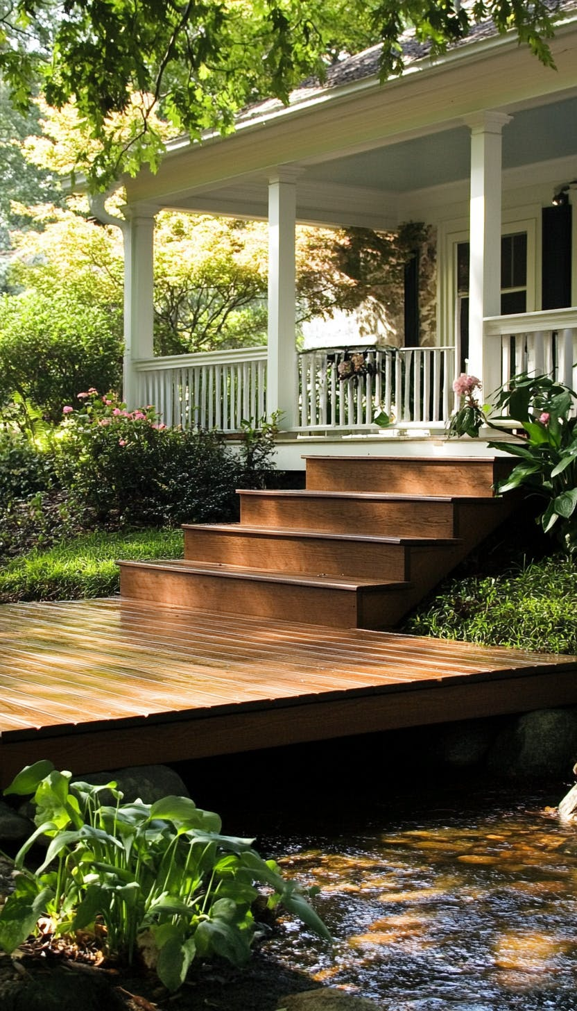 Porch with Ramp and Stairs Ideas