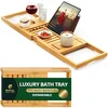 Foldable Bamboo Bathtub Caddy Tray