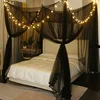Mengersi Canopy Bed Curtains with Lights