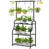 Simple Trending 3-tiered metal plant stand for balcony