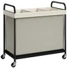 ELYKEN 3-section rolling laundry sorter with wheels