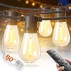 Waterproof Dimmable Outdoor String Lights, 50ft
