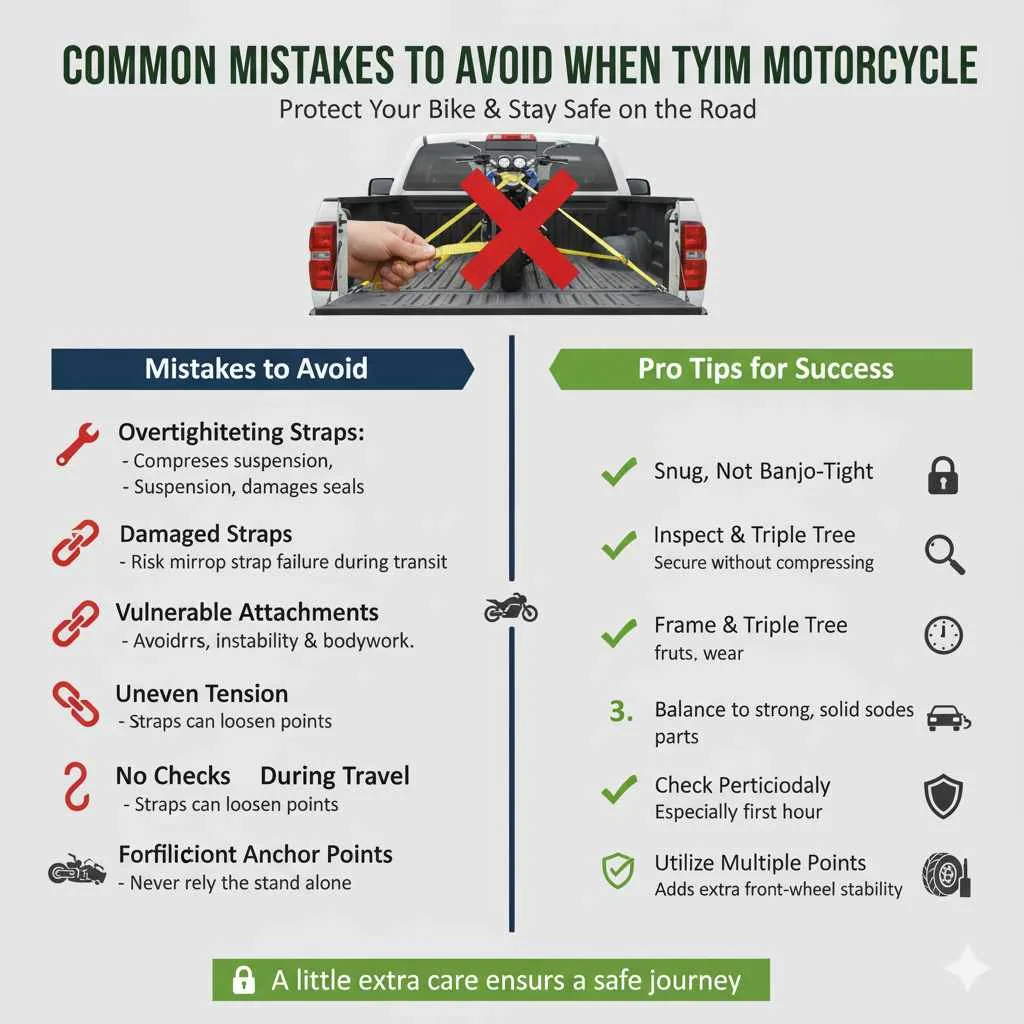 Common Mistakes to Avoid When Tying Down a Motorcycle