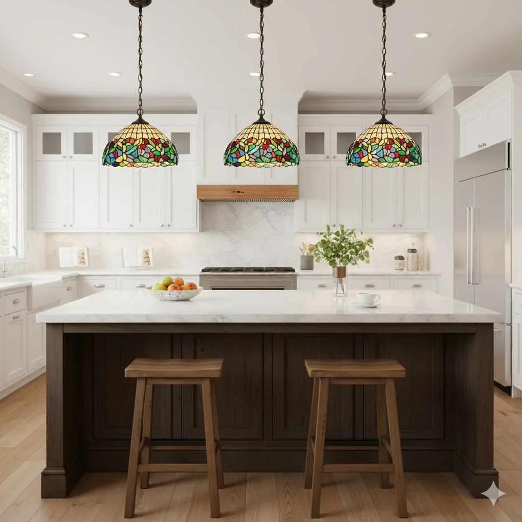 Tiffany Style Pendant Lights For Kitchen Island