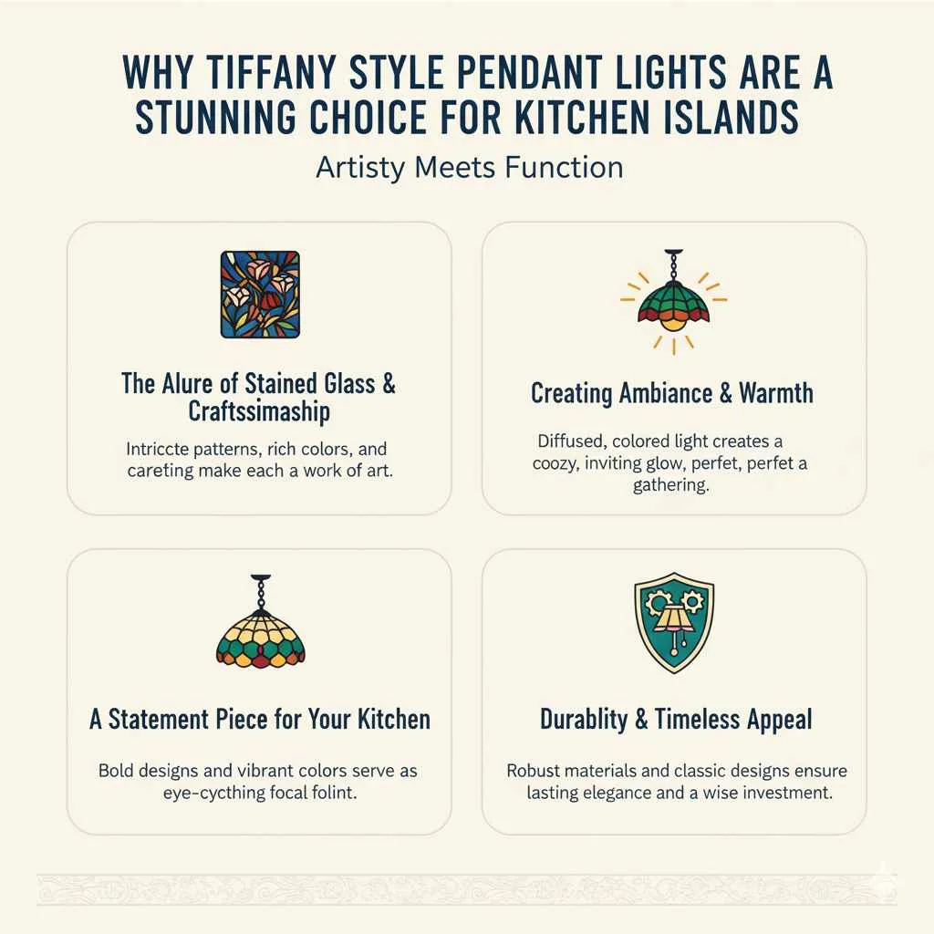 Why Tiffany Style Pendant Lights Are a Stunning Choice for Kitchen Islands
