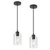 KLSS modern black farmhouse glass cylinder pendant light