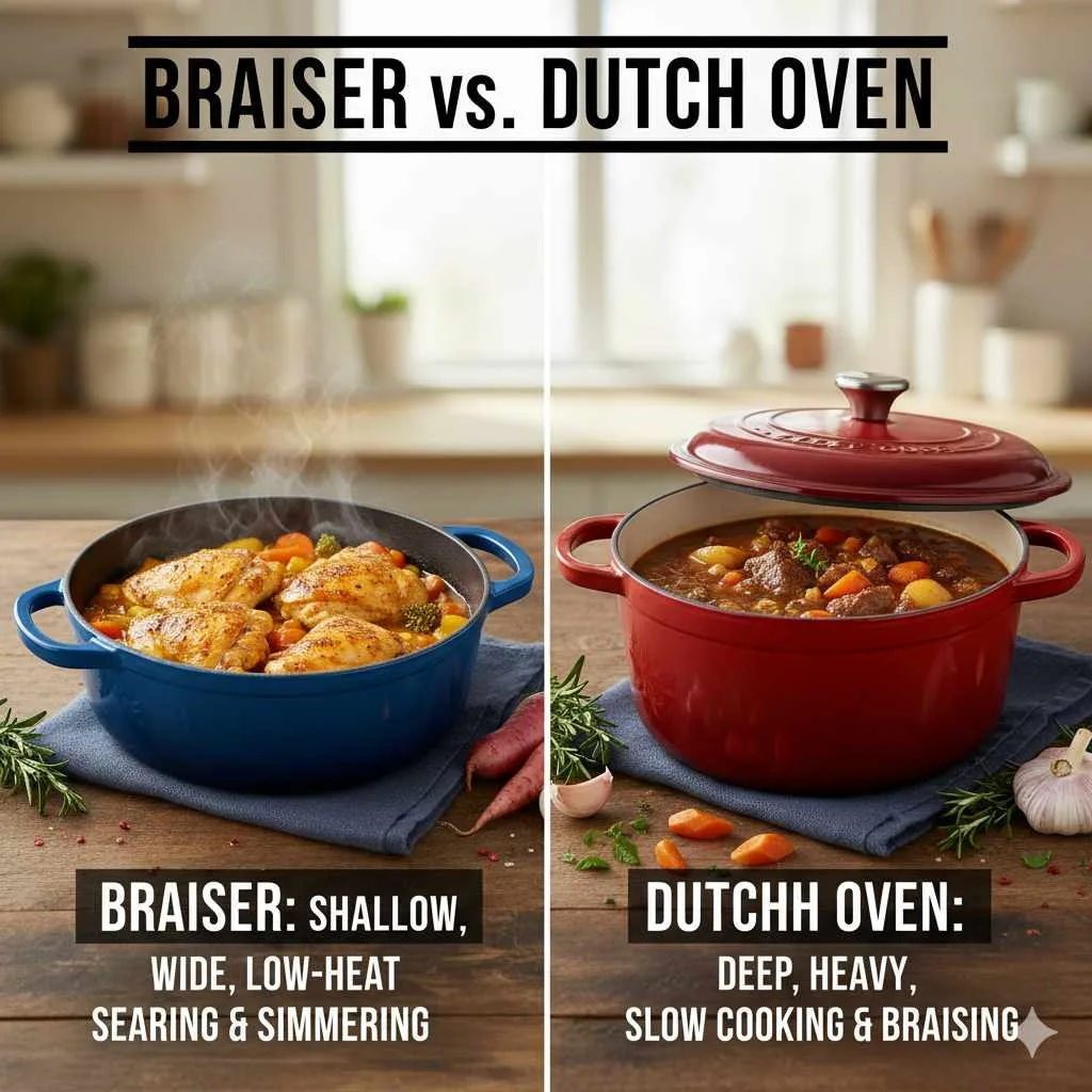 Braiser vs Dutch Oven: Essential Comparison