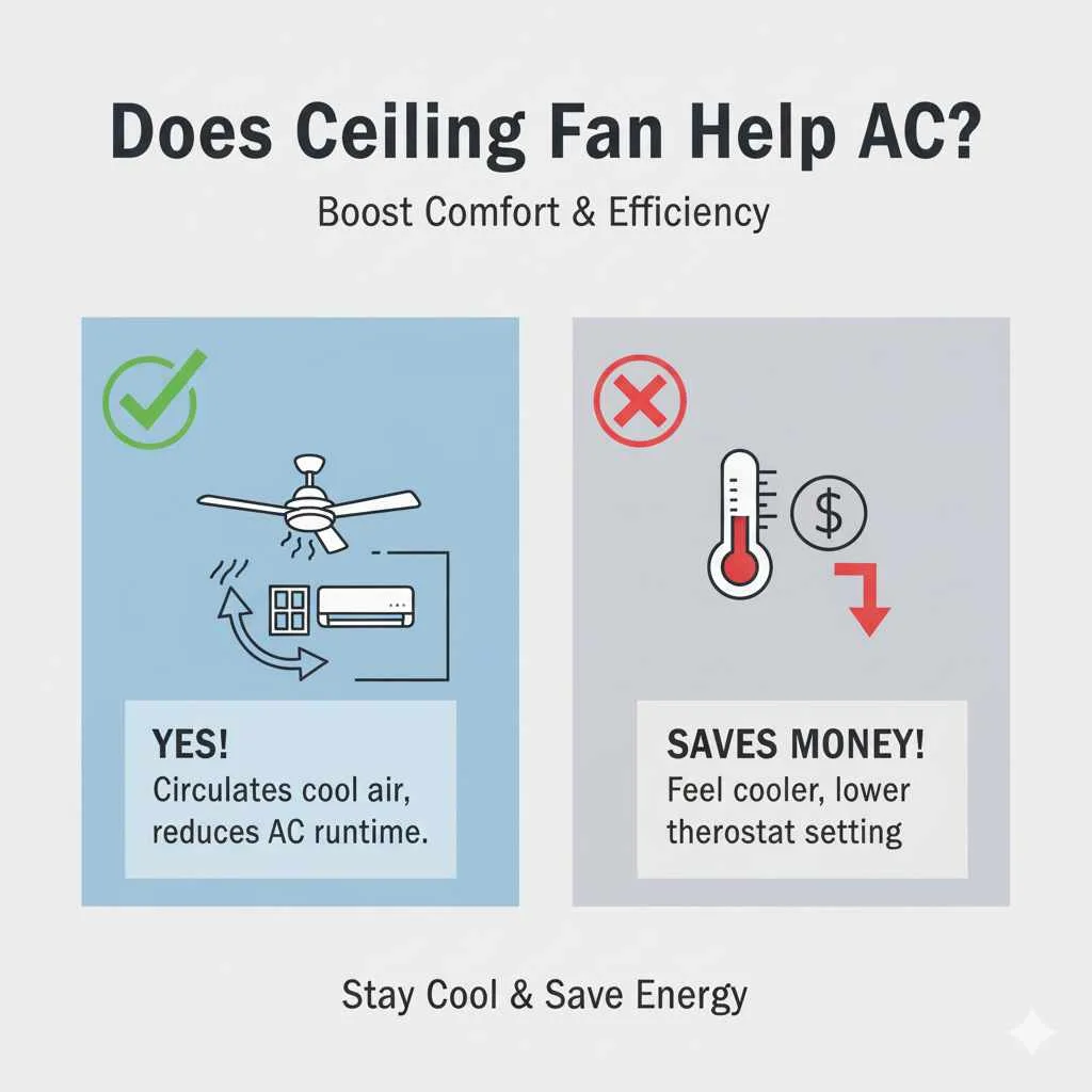 Does Ceiling Fan Help AC?