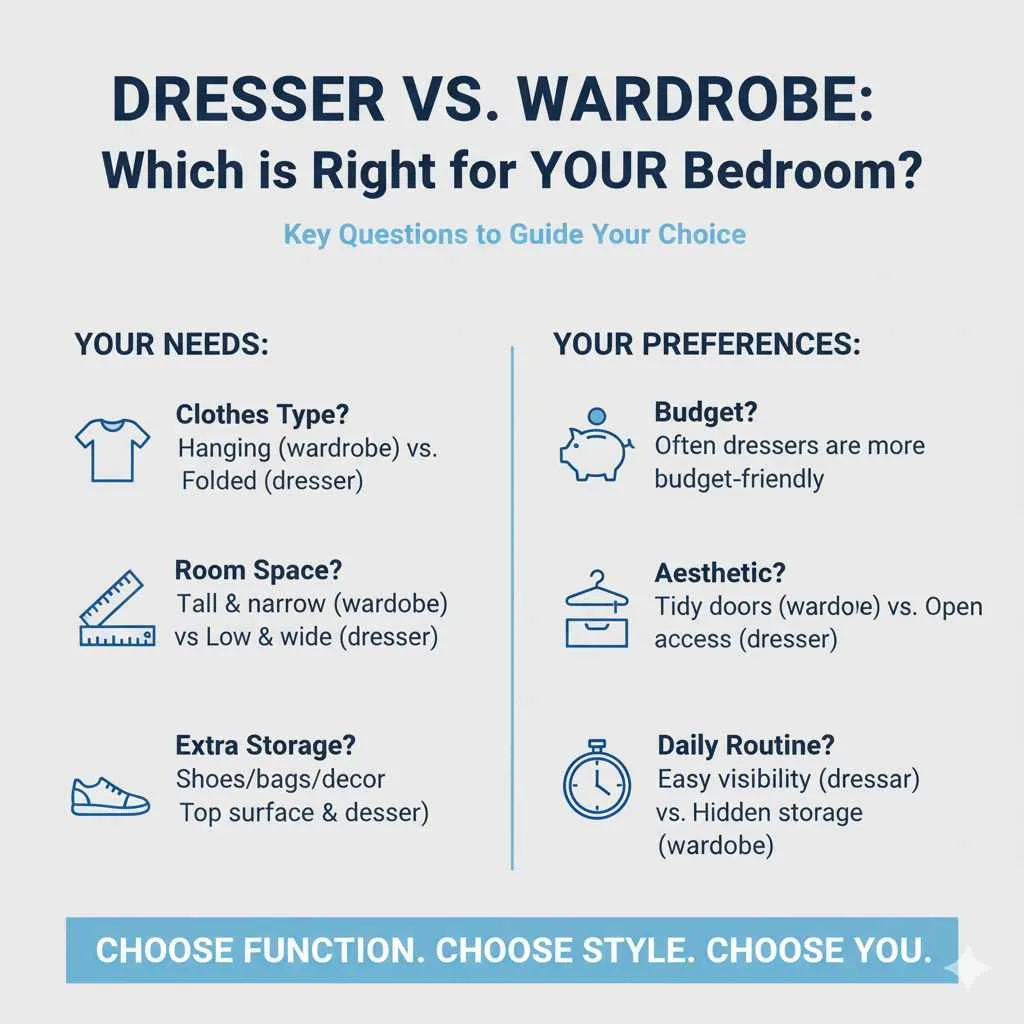 Dresser vs. Wardrobe: Which is Right for YOUR Bedroom?