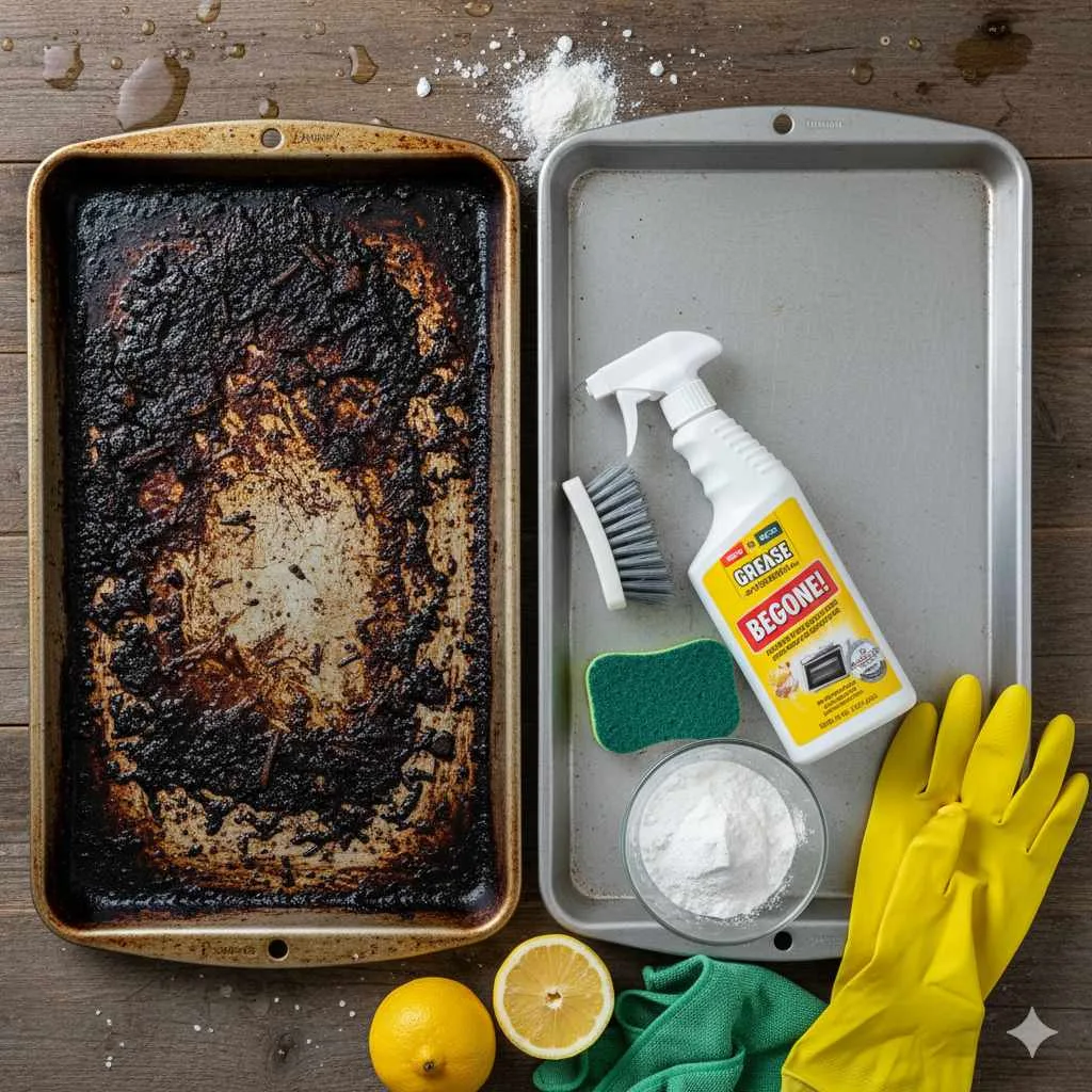 How to Clean Baked On Grease