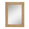 Stonebriar 24x18 inch rustic natural wood frame wall mirror