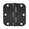 Matte Black Door Hinges, 3.5in (18-Pack)