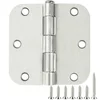 Satin Nickel Door Hinges, 3.5in (3-Pack)