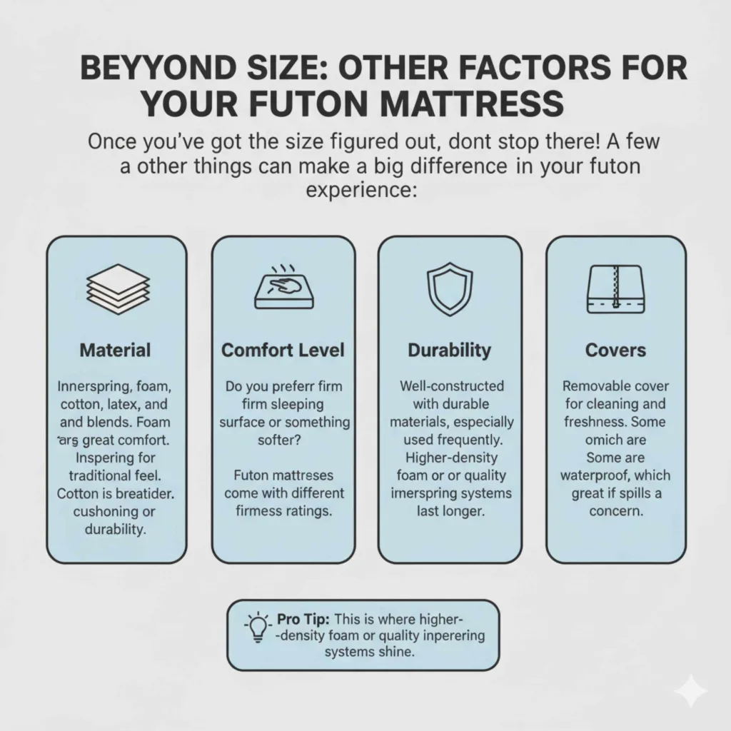 Beyond Size Other Factors for Your Futon Mattress