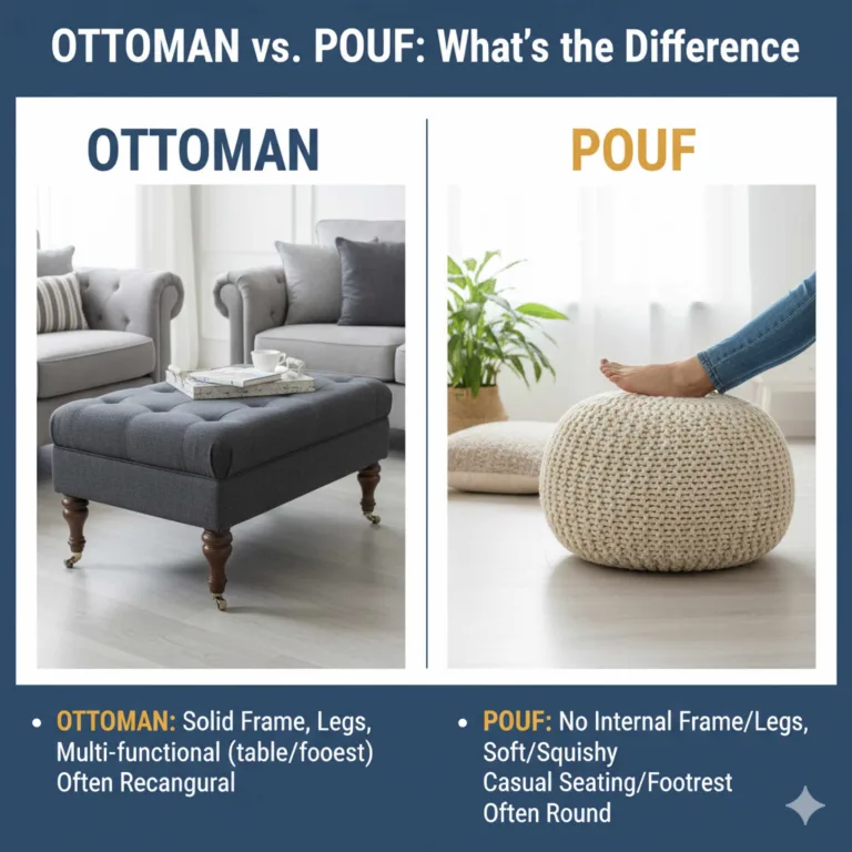 Difference Between Ottoman and Pouf: Effortless Guide