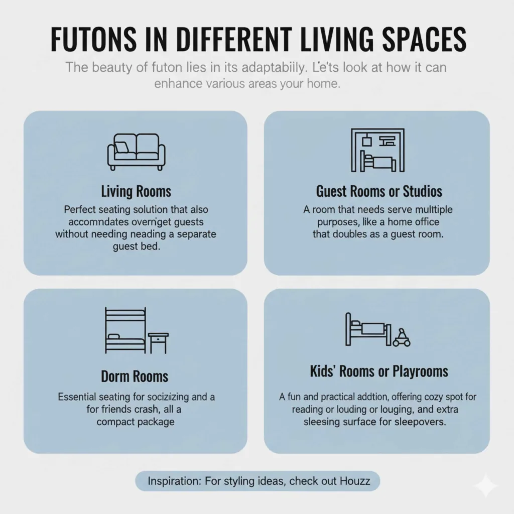 Futons in Different Living Spaces