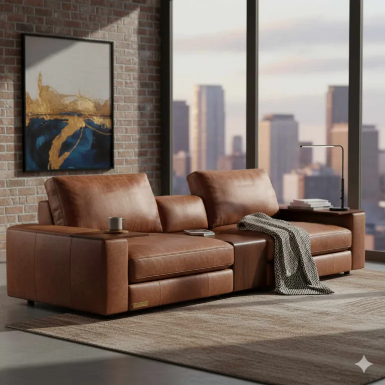 Genius Brown Leather Sofa