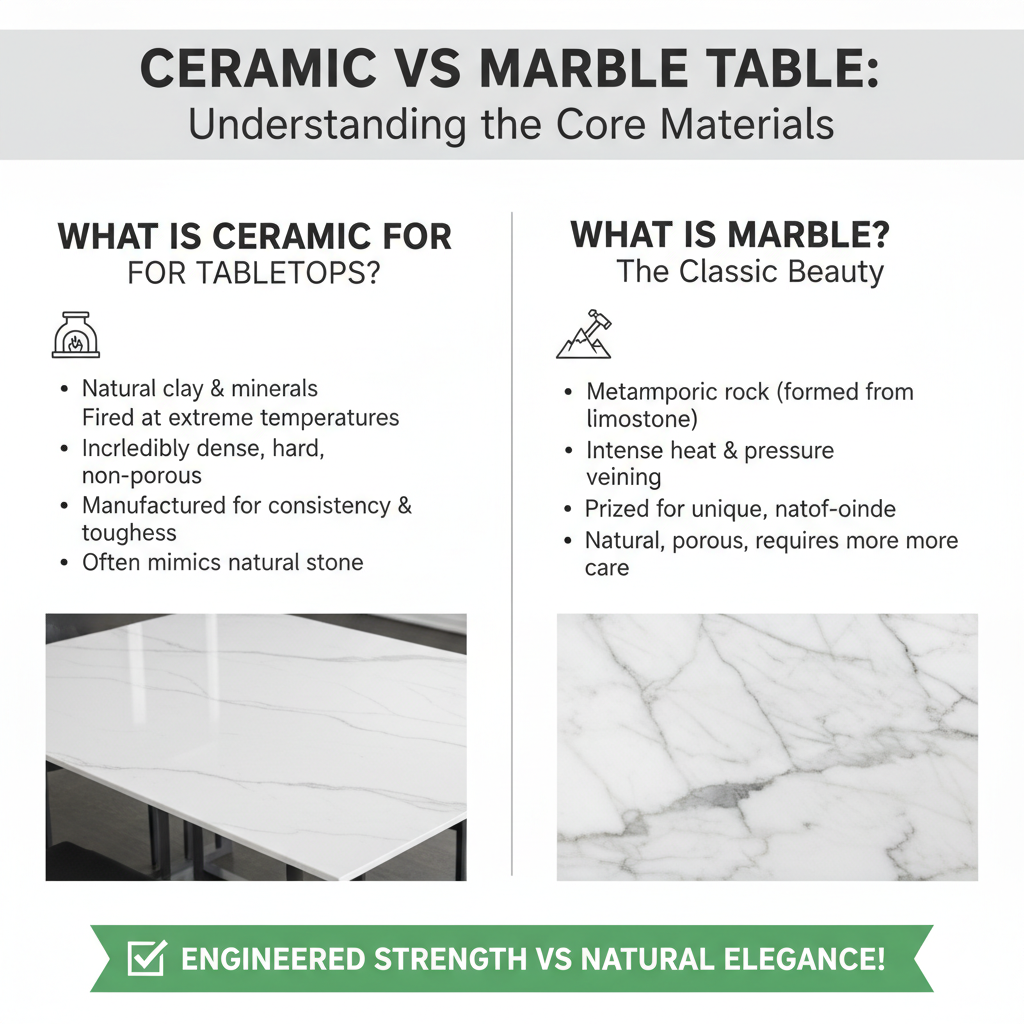 Ceramic Vs Marble Table Understanding the Core Materials