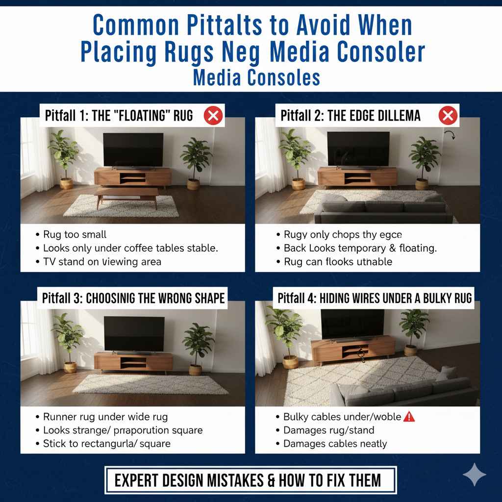 Common Pitfalls to Avoid When Placing Rugs Near Media Consoles