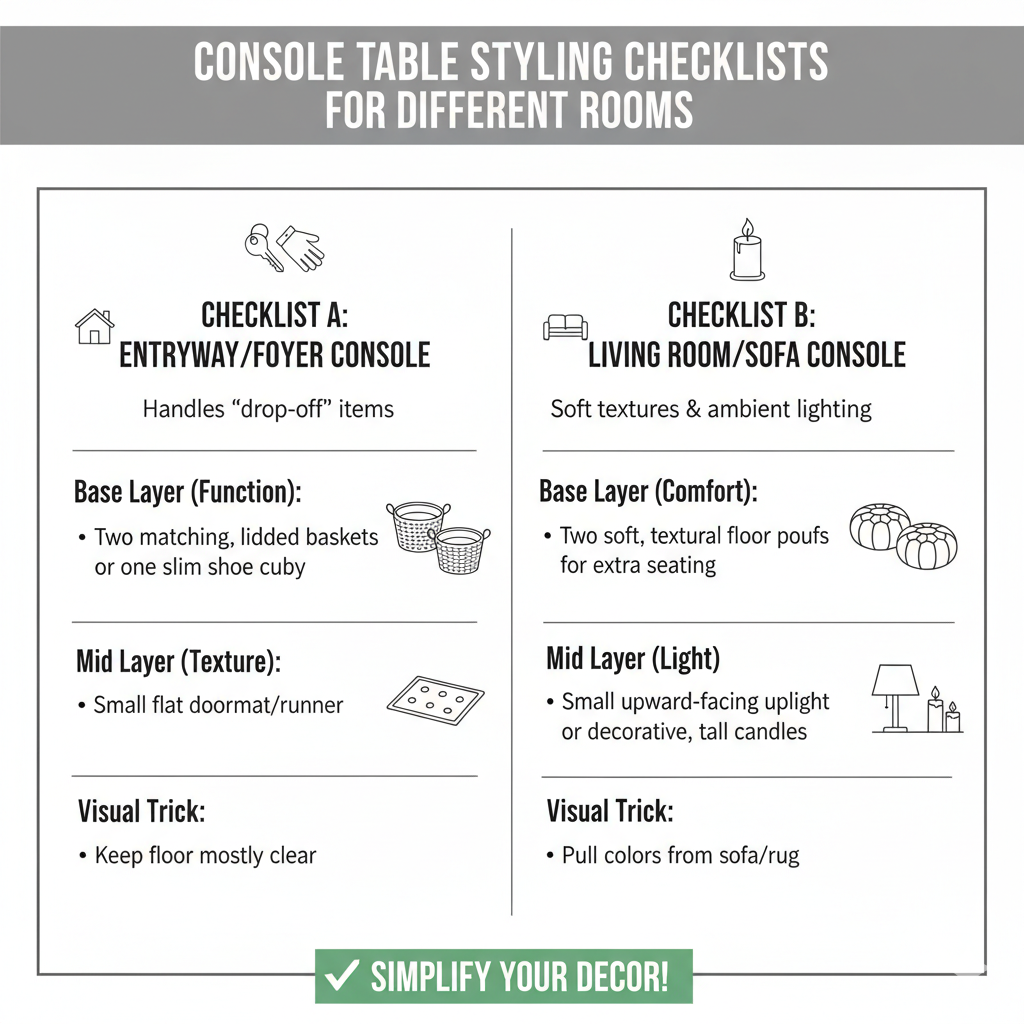 Console Table Styling Checklists for Different Rooms