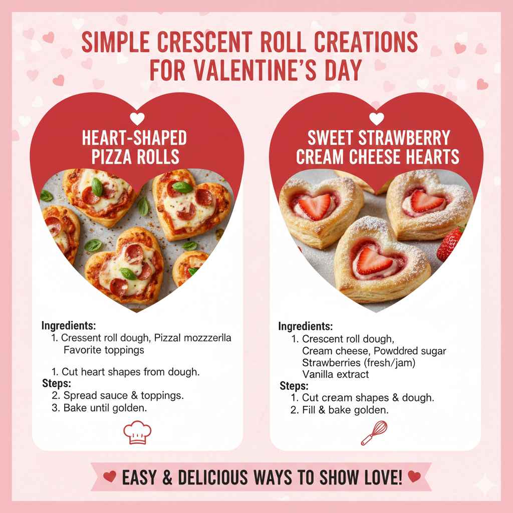 Simple Crescent Roll Creations for Valentine's Day