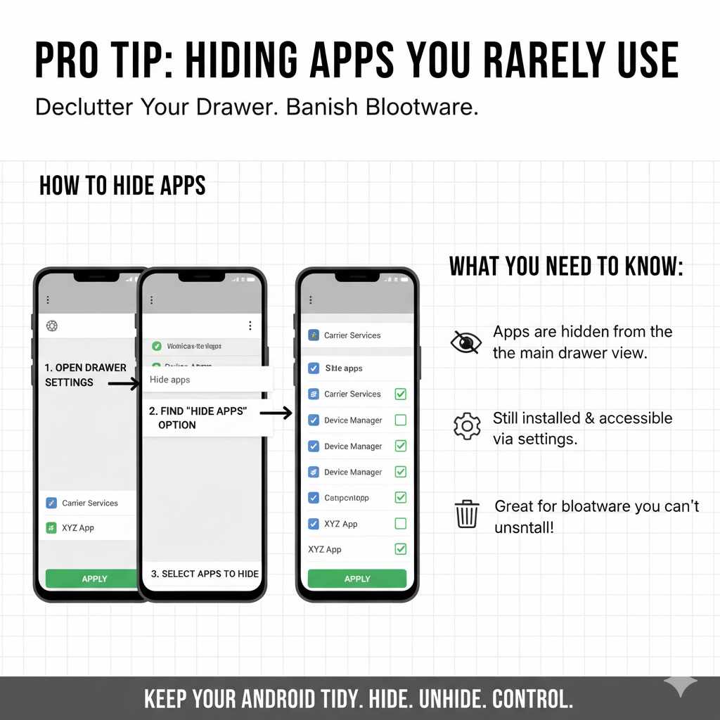Hiding Apps You Rarely Use