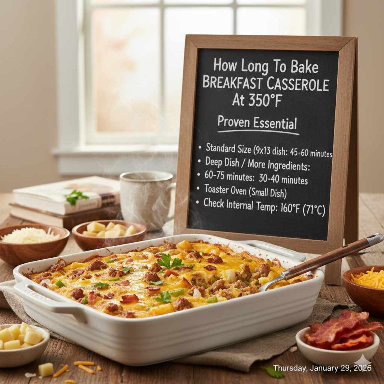 How Long To Bake Breakfast Casserole At 350