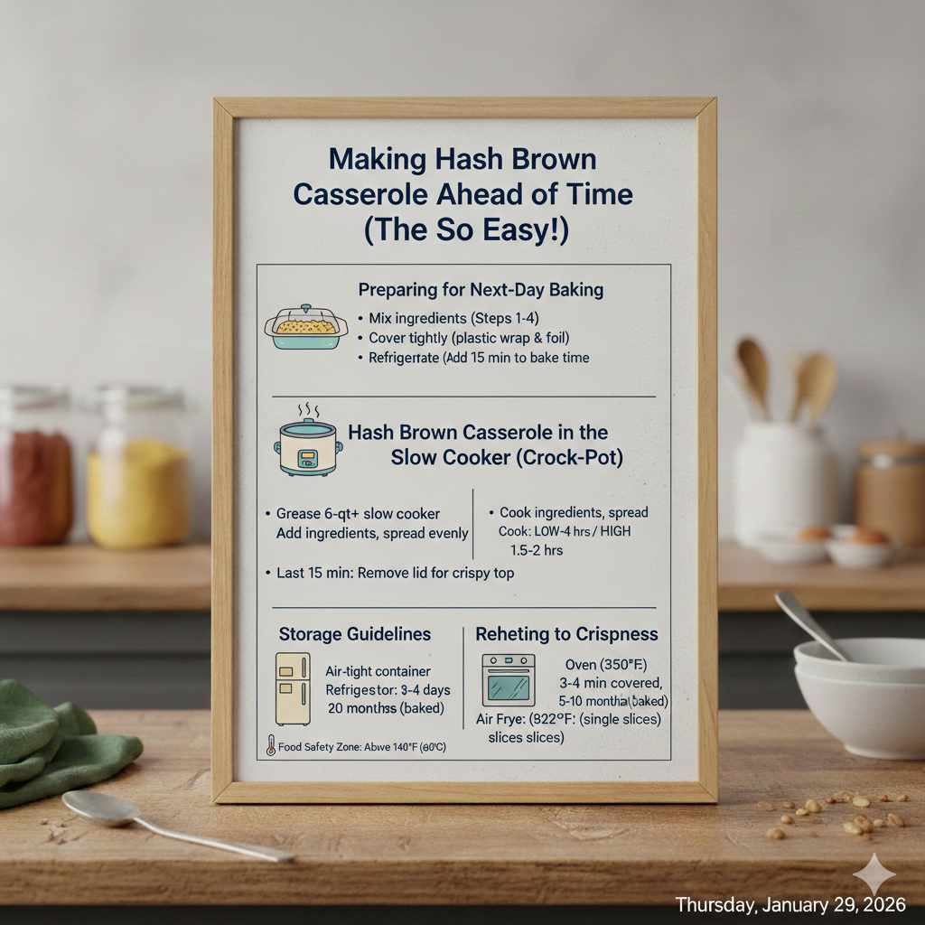 Making Hash Brown Casserole Ahead of Time (The Slow Cooker Option)