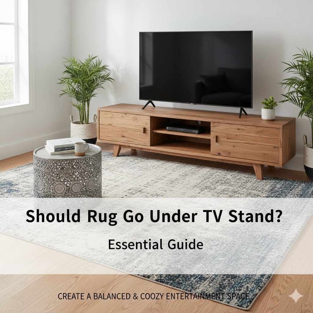 Should Rug Go Under TV Stand