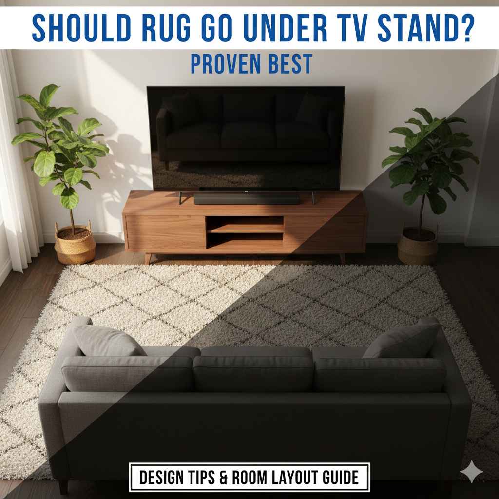 Should Rug Go Under TV Stand