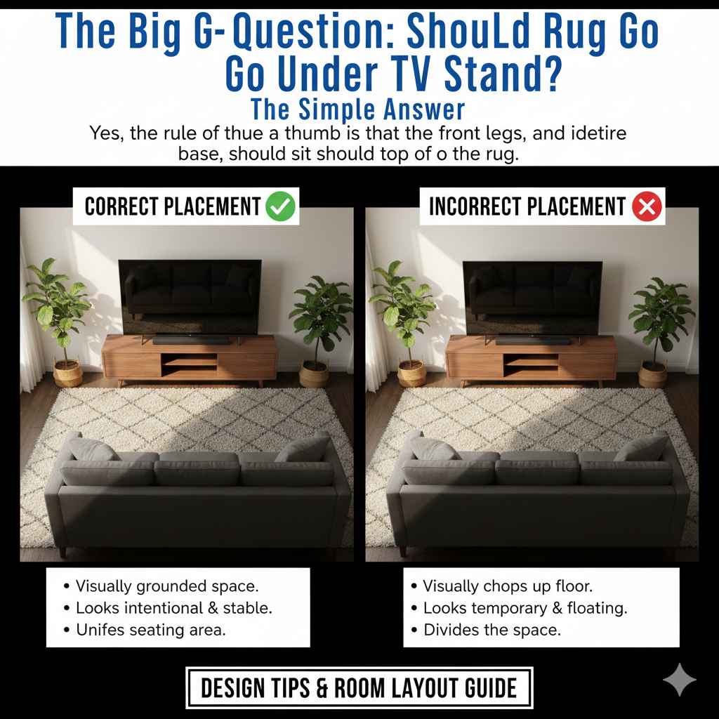 The Big Question Should Rug Go Under TV Stand 