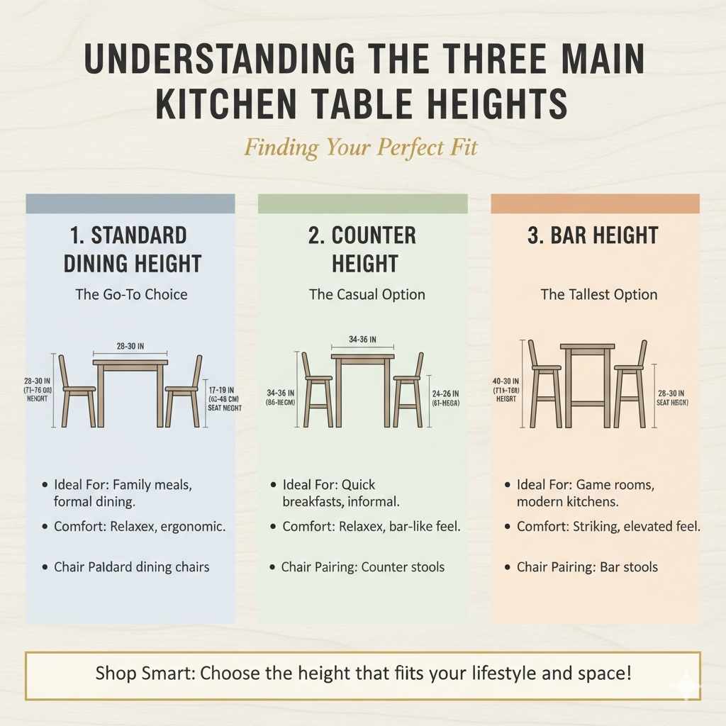 Understanding the Three Main Kitchen Table Heights