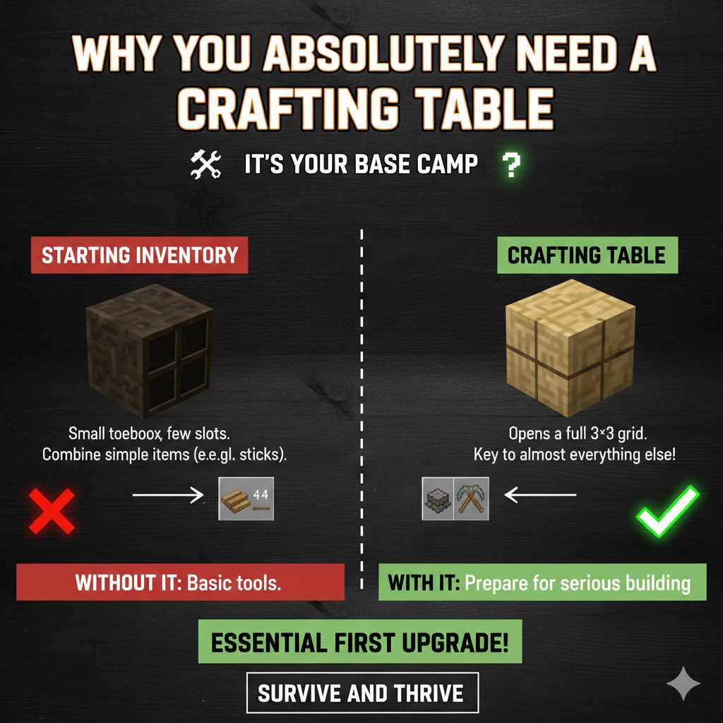 Why You Absolutely Need a Crafting Table (It's Your Base Camp)