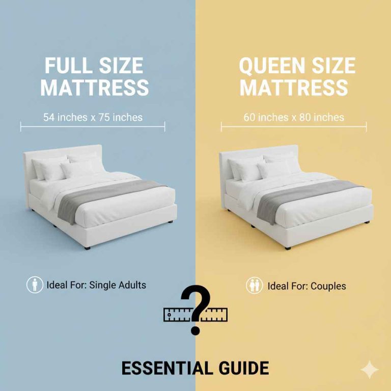 Compare Full Size Mattress to Queen Size